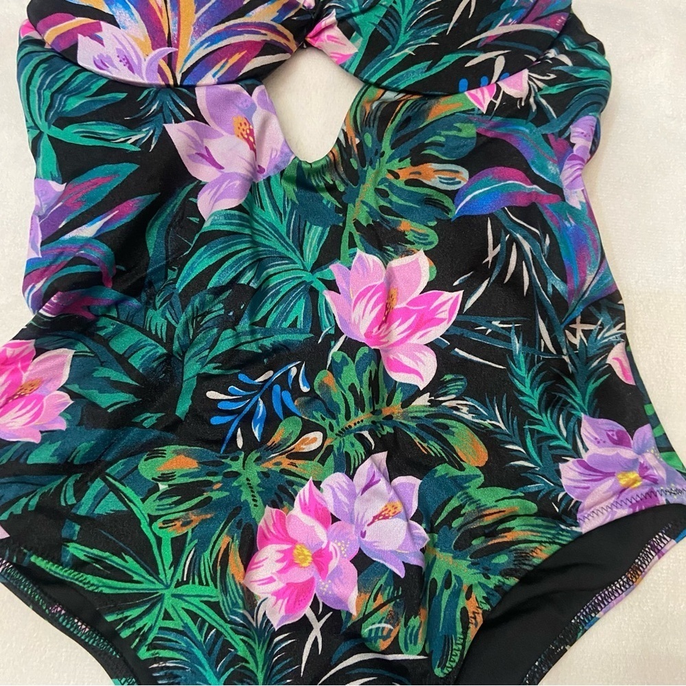 New! Victoria's Secret black palm push-up Swimsuit tropical Floral 3848 - Picture 6 of 7